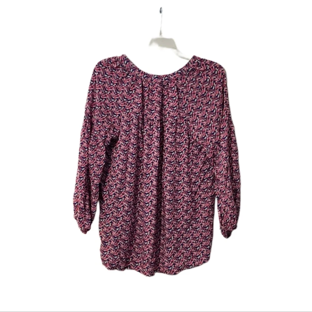 RockPaperFlower Women's Size L Tunic Top Blue & Pink (Multicolor)